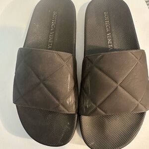 Bottega Veneta Black Quilted Sandals